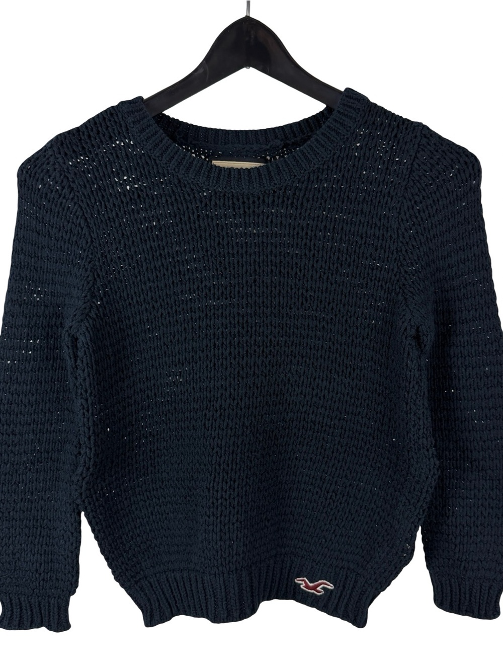Women’s Y2K Hollister California Knitted Cute Blue Essential Sweater Size M